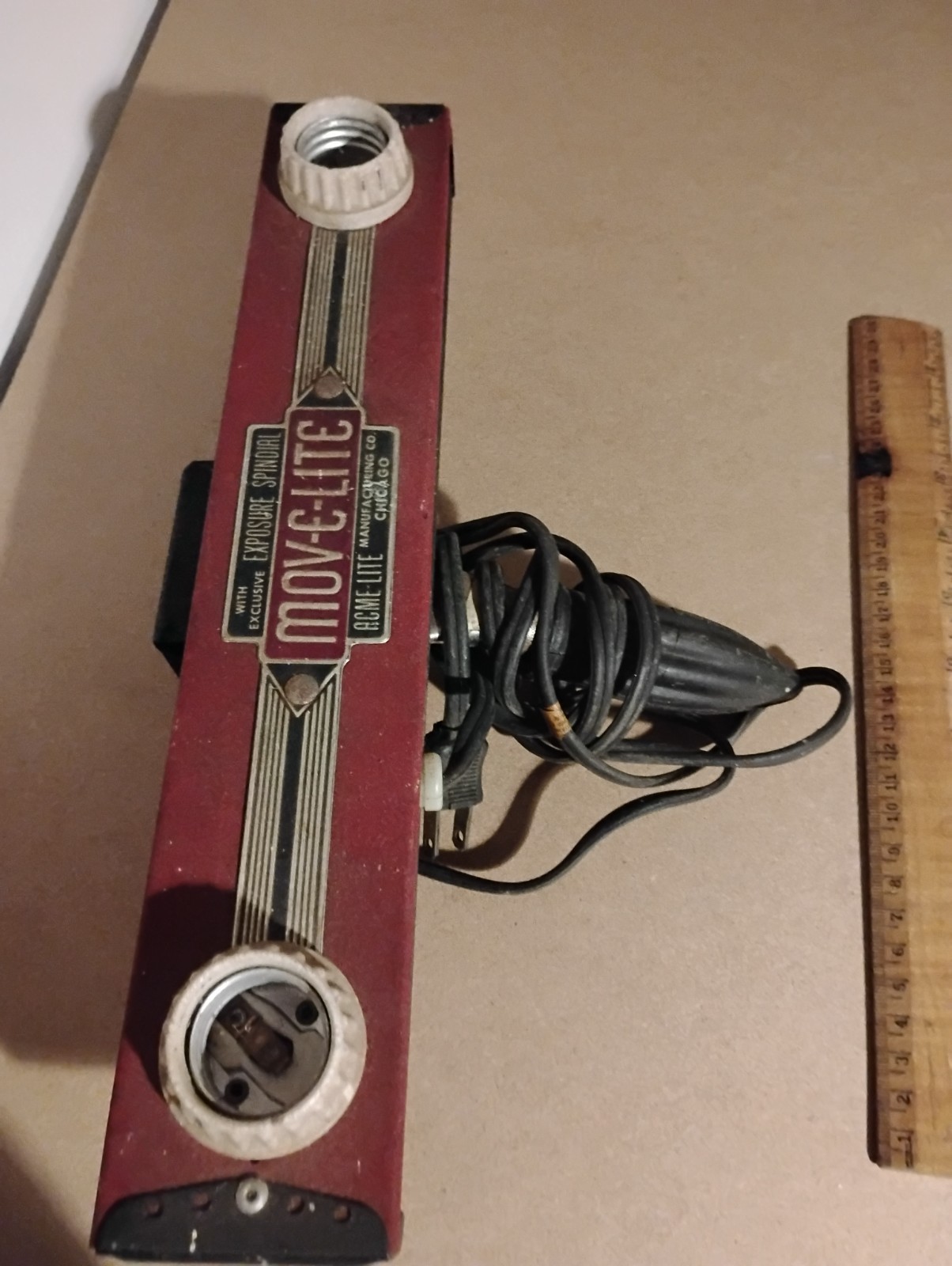 VINTAGE ACME LITE MOV-E-LITE 2-bulb filming set as is