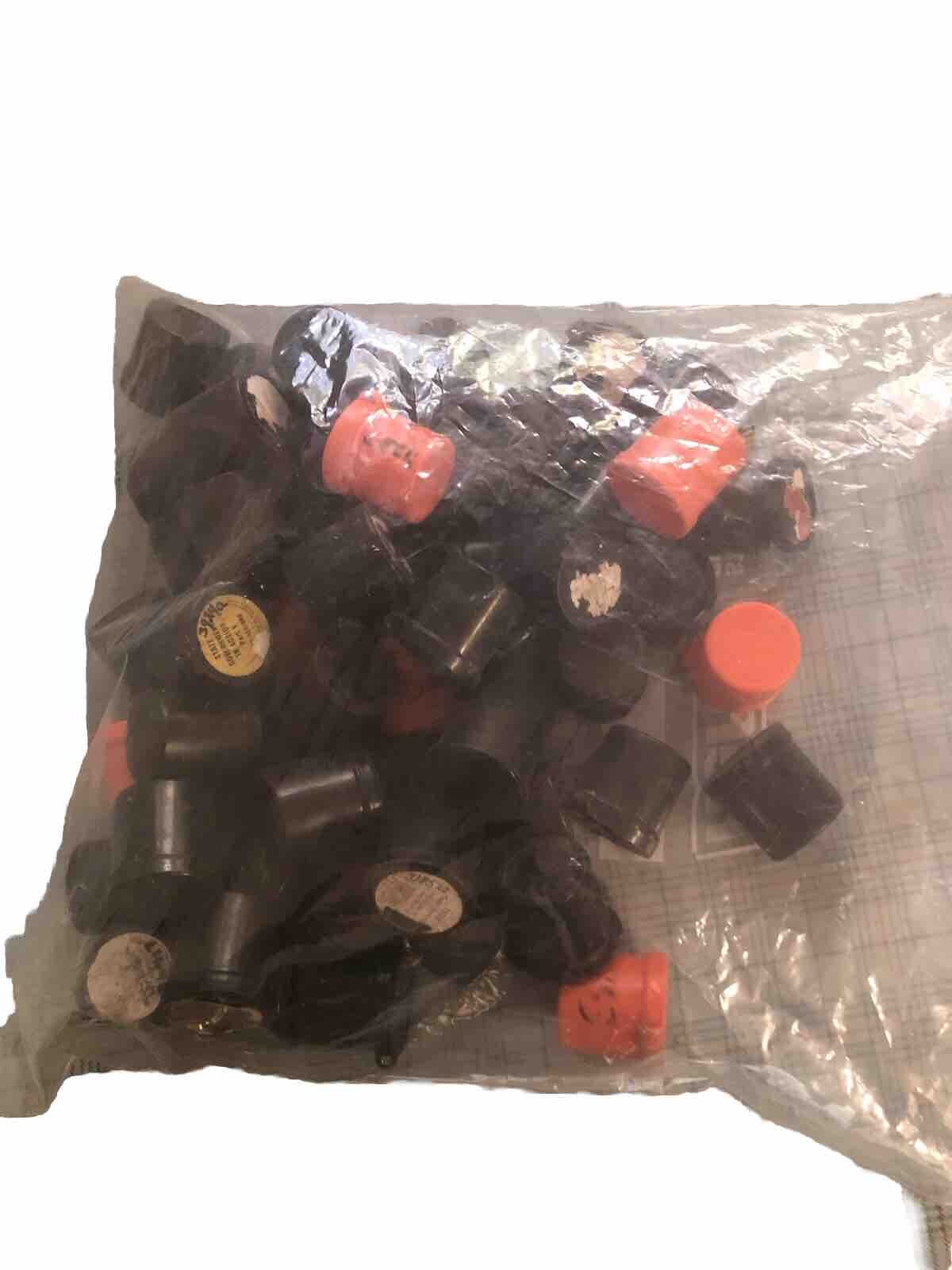 Vtg Film Canisters Plastic With Lids Orange Black Texas Academy Lot Of 55 *AS IS