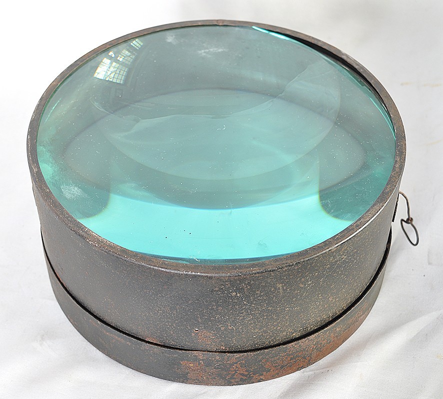 Giant Vintage Magic Lantern Projector Condenser Lens Magnifier 8 Inch Diameter
