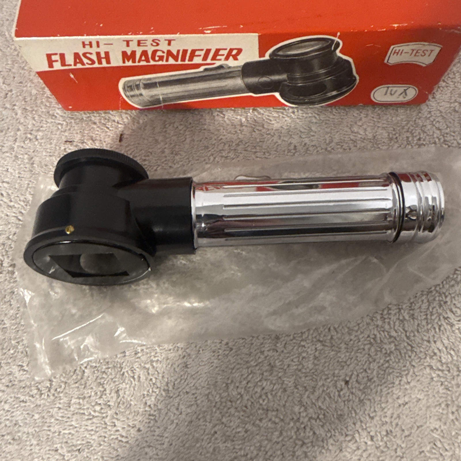 Vintage Hi-Test Flash Magnifier Loupe Viewer w/ Box Camera Photo Tool