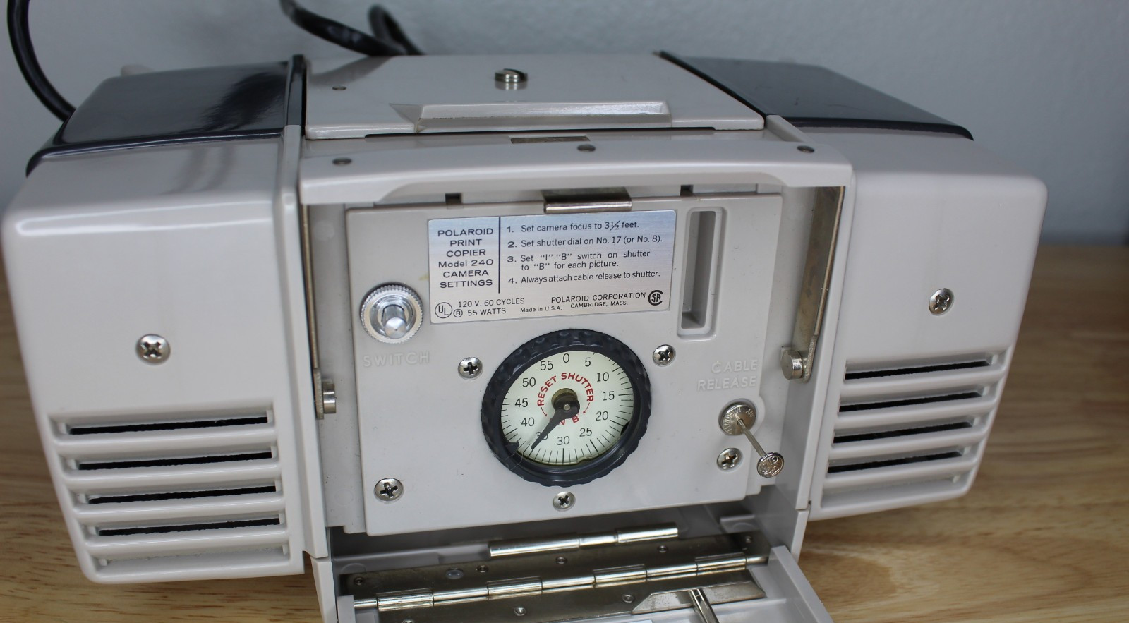 Polaroid Print Copier Model 240 with Box, Manual, Shutter Cable, and Filters