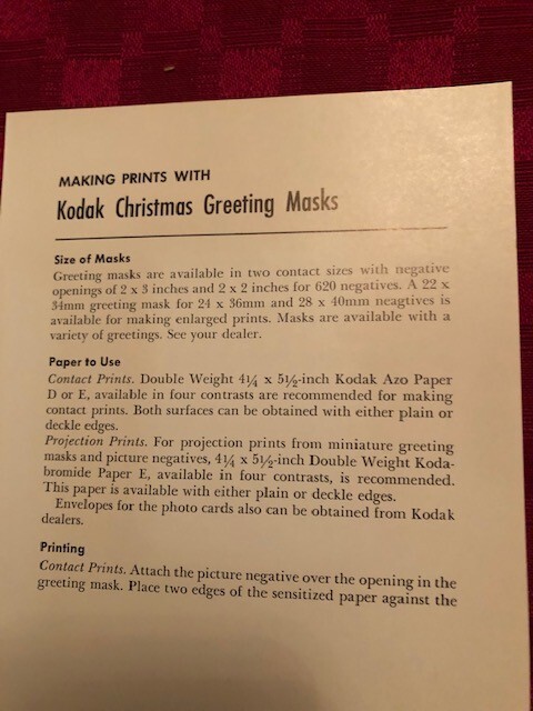 VINTAGE KODAK GREETING MASK (CHRISTMAS CARD) PEACE ON EARTH