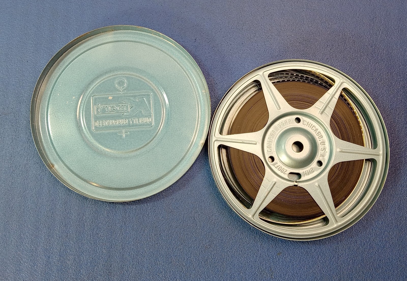 VNTG Compco Kmart Metal 8MM 200ft Regular 8 Auto-Take Up Reel W/ Film Dec. 1967
