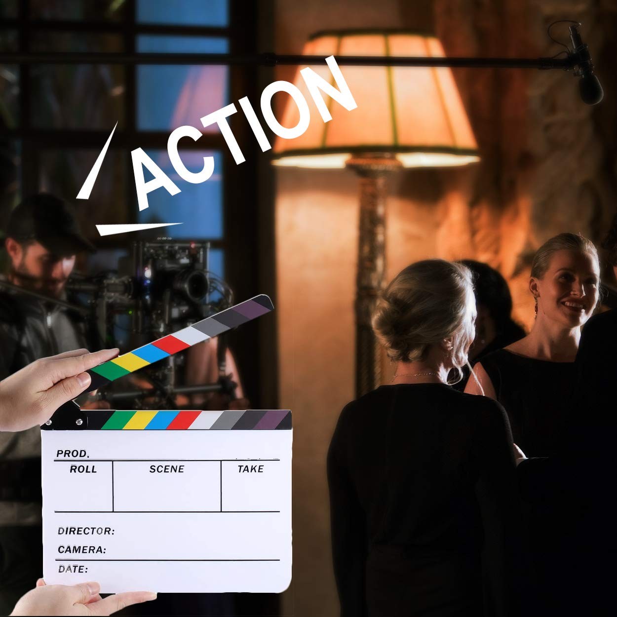 Movie Film Video Clapboard Director’s Cut Action Scene Clapper Board,Movie Th…