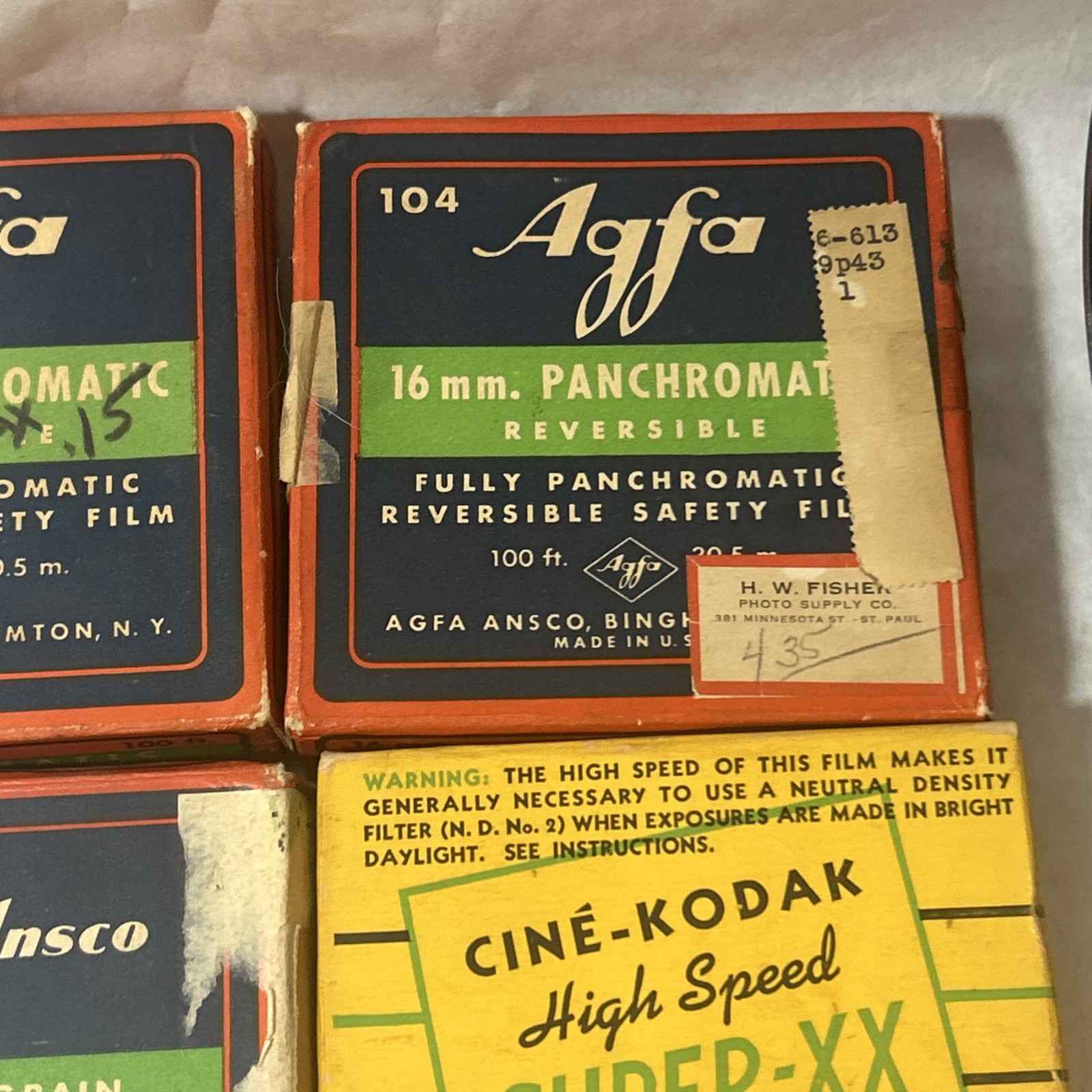 Vintage Lot Of 5 Agfa 16mm Reversible Cine-Film Reels With Boxes, Bear Hunting