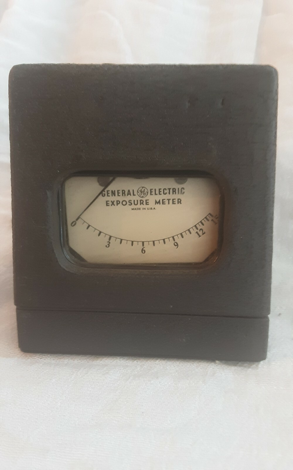 EXPOSURE METER GENERAL ELECTRIC VINTAGE USA HEAVY IRON PHOTOGRAPHY SAFETY LIGHT