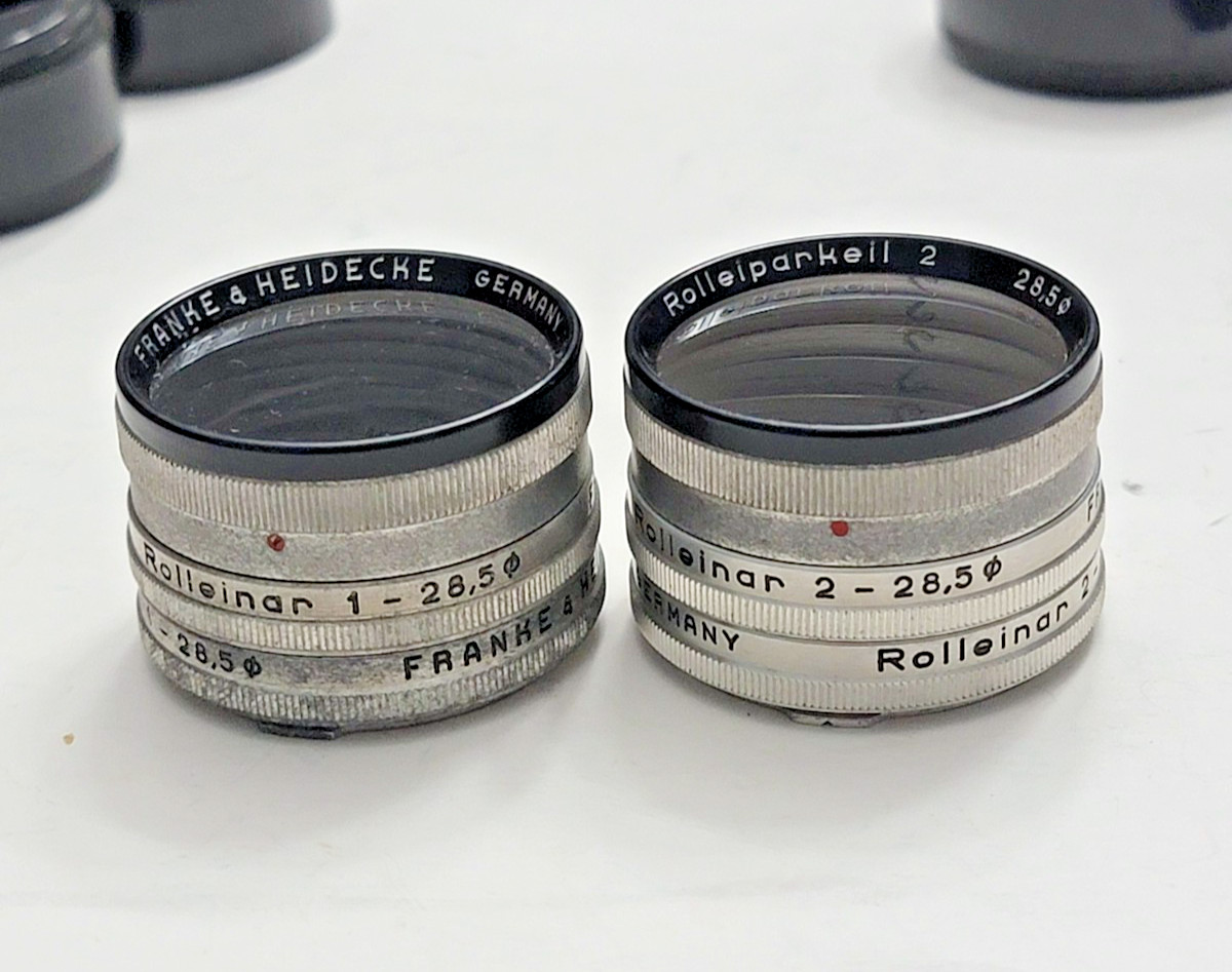 VINTAGE ROLLEIFLEX FRANKE & HEIDECKE ROLLEINAR ROLLEIPARKEIL 1 & 2, 28.5MM