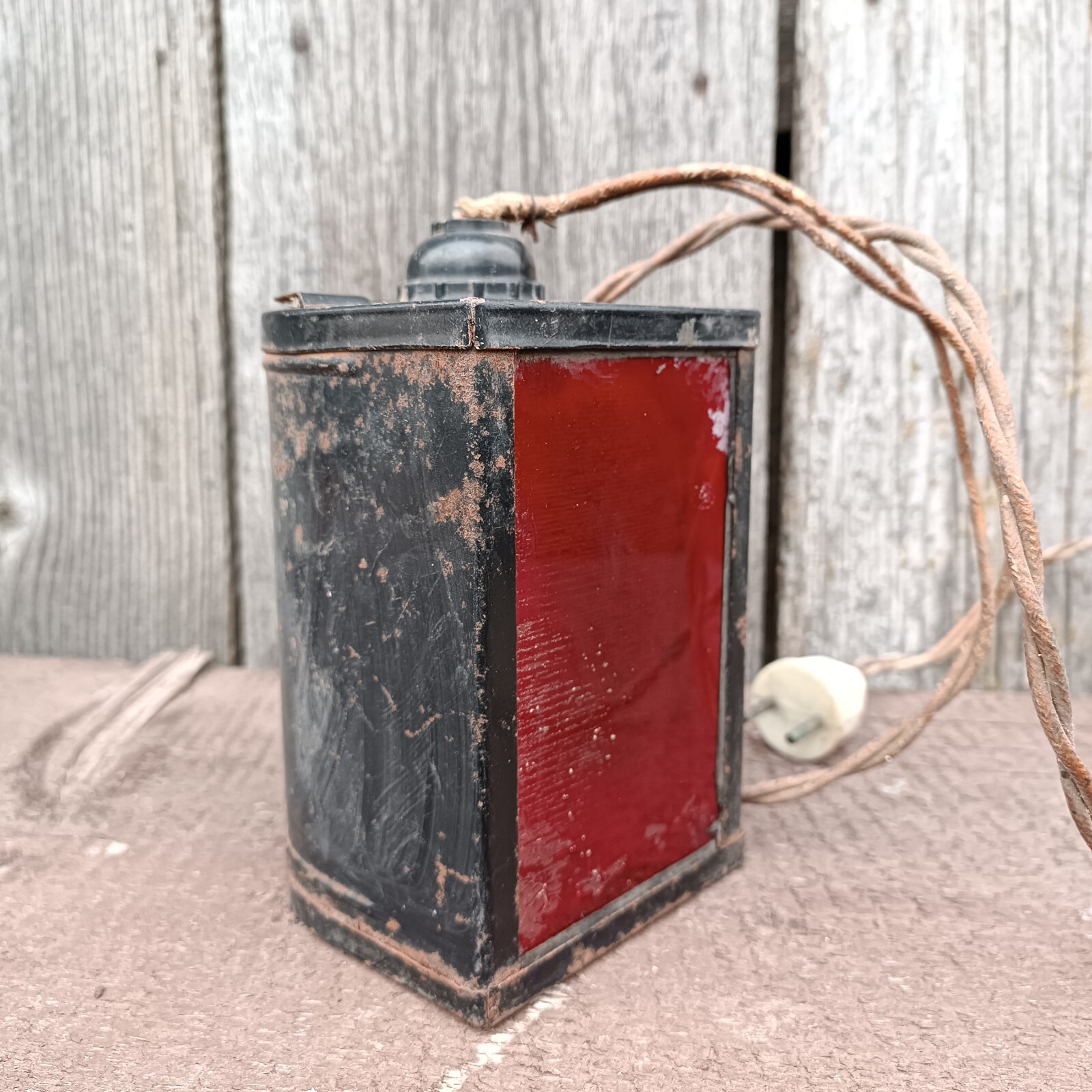 Soviet rich antique red lantern for photo printing 1980s USSR antique.