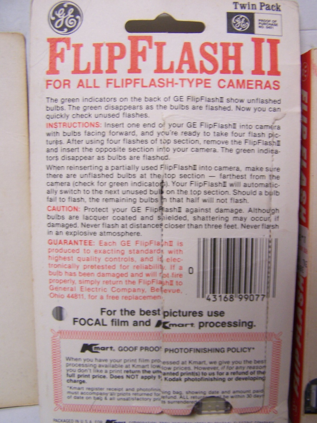 Vintage NIP CAMERA Flip Flash II Flash bulbs GE SYLVANIA WESTINGHOUSE