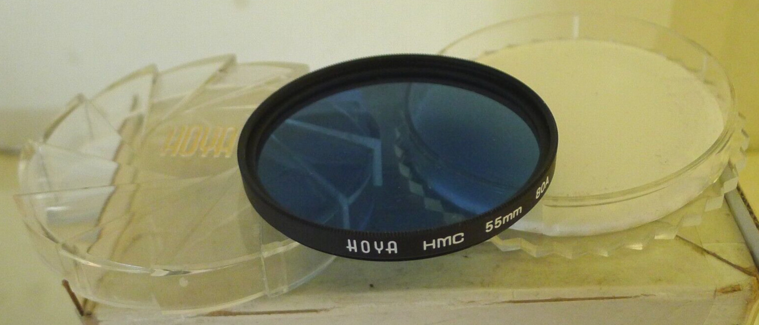 HOYA HMC 55mm 80A Blue Filter with Original HOYA Protective Case – Made in Japan