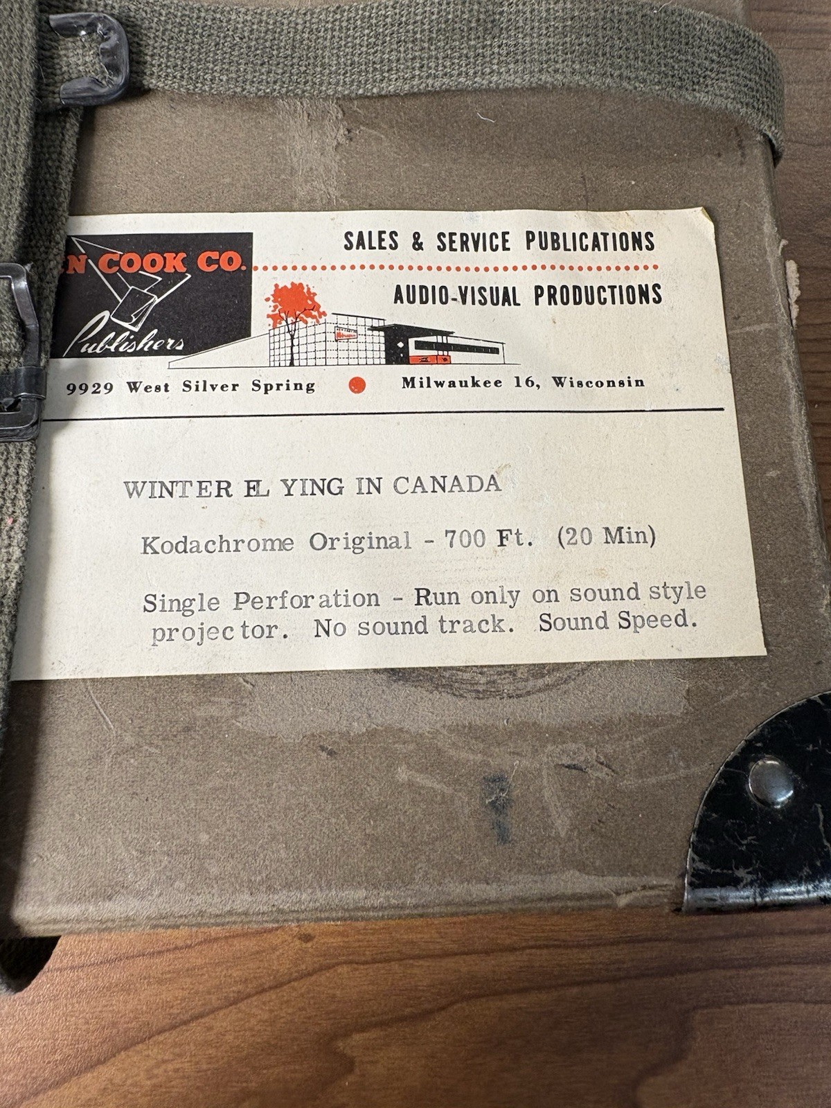 Vintage Brown Film Shipping Box With Straps Empty
