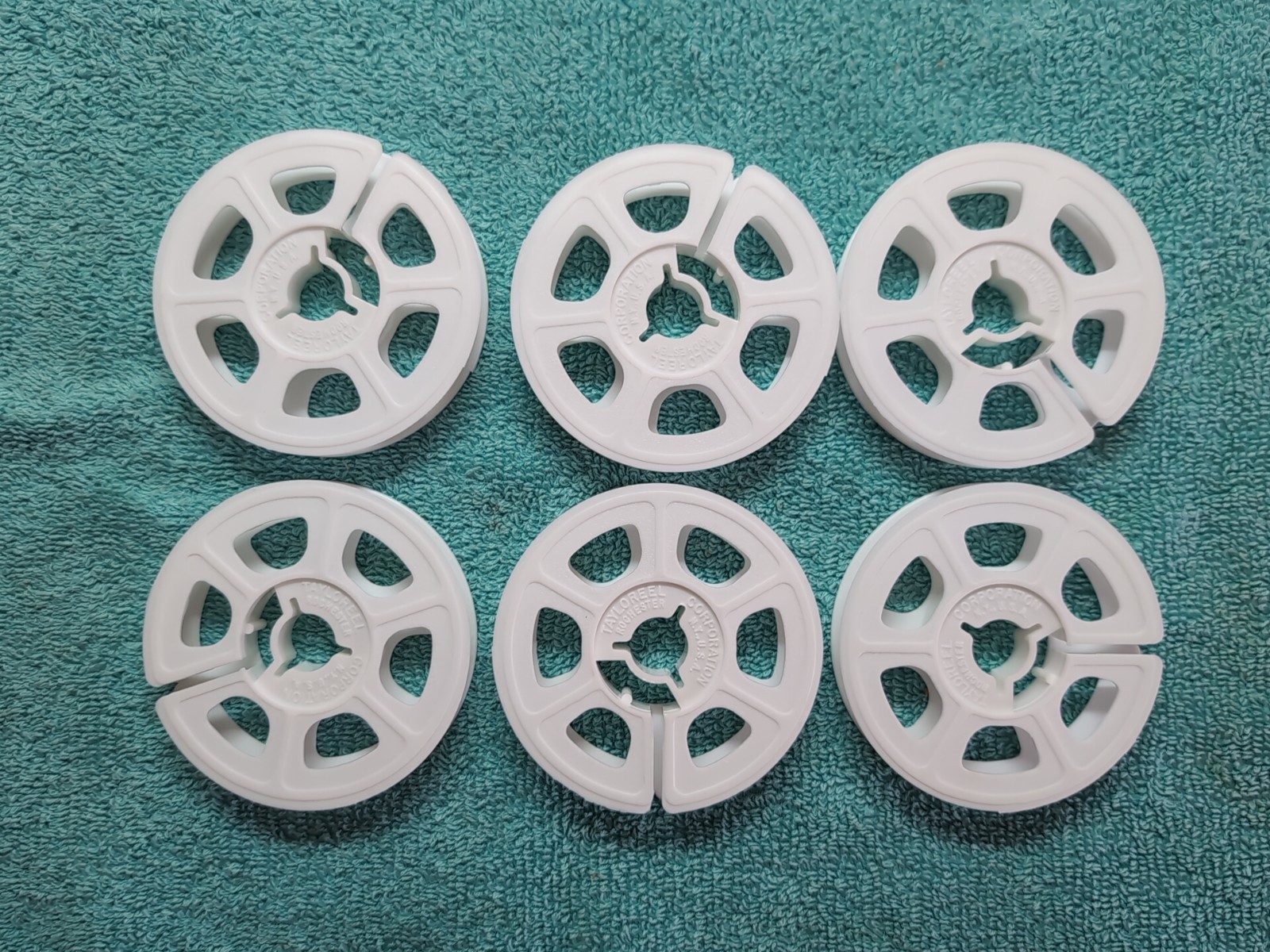 NEW Super 8 White Plastic Film Reels 3″ 50 ft Tayloreel SIX PACK