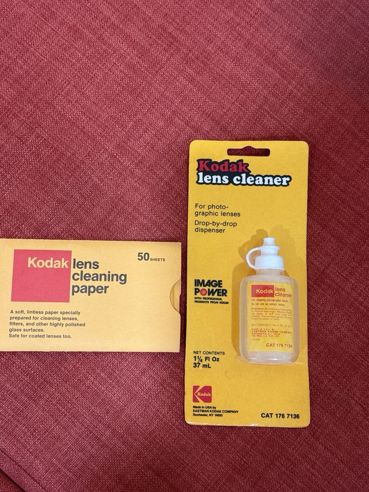 Vintage Kodak Lens Cleaner Bottle & Lens Cleaning Paper Packet 50 Sheets New