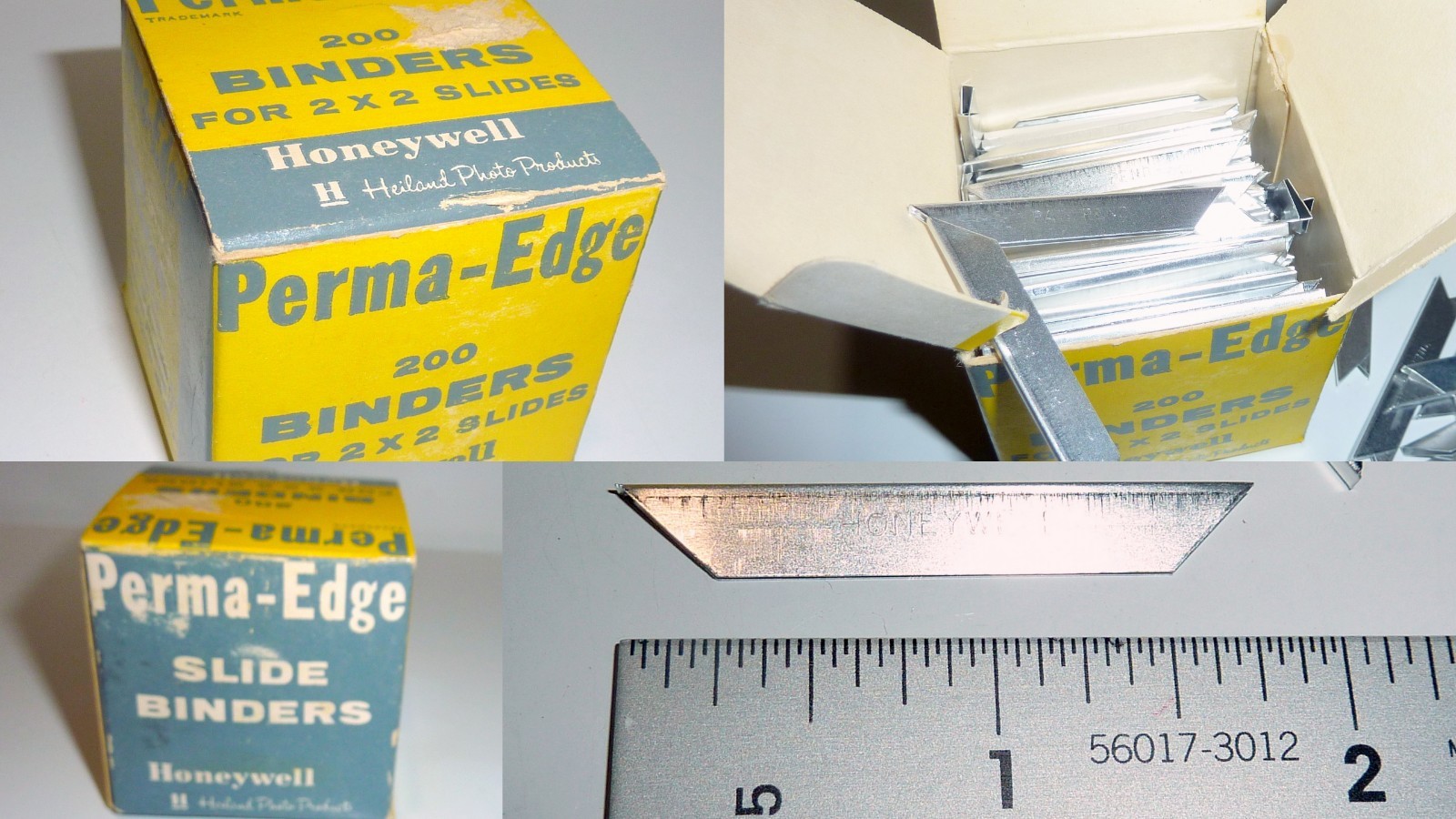 VTG HONEYWELL PERMA-EDGE BINDER SLIDES (200) FOR 2X2 UNUSED IN BOX