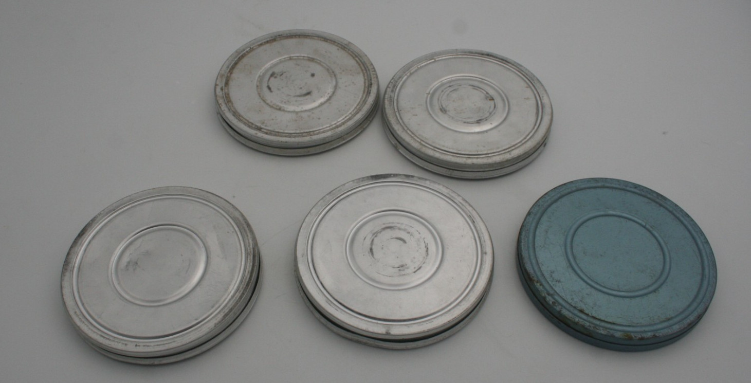 Vintage Film 200 Foot Reels With Tins Kodak Sibley Metal