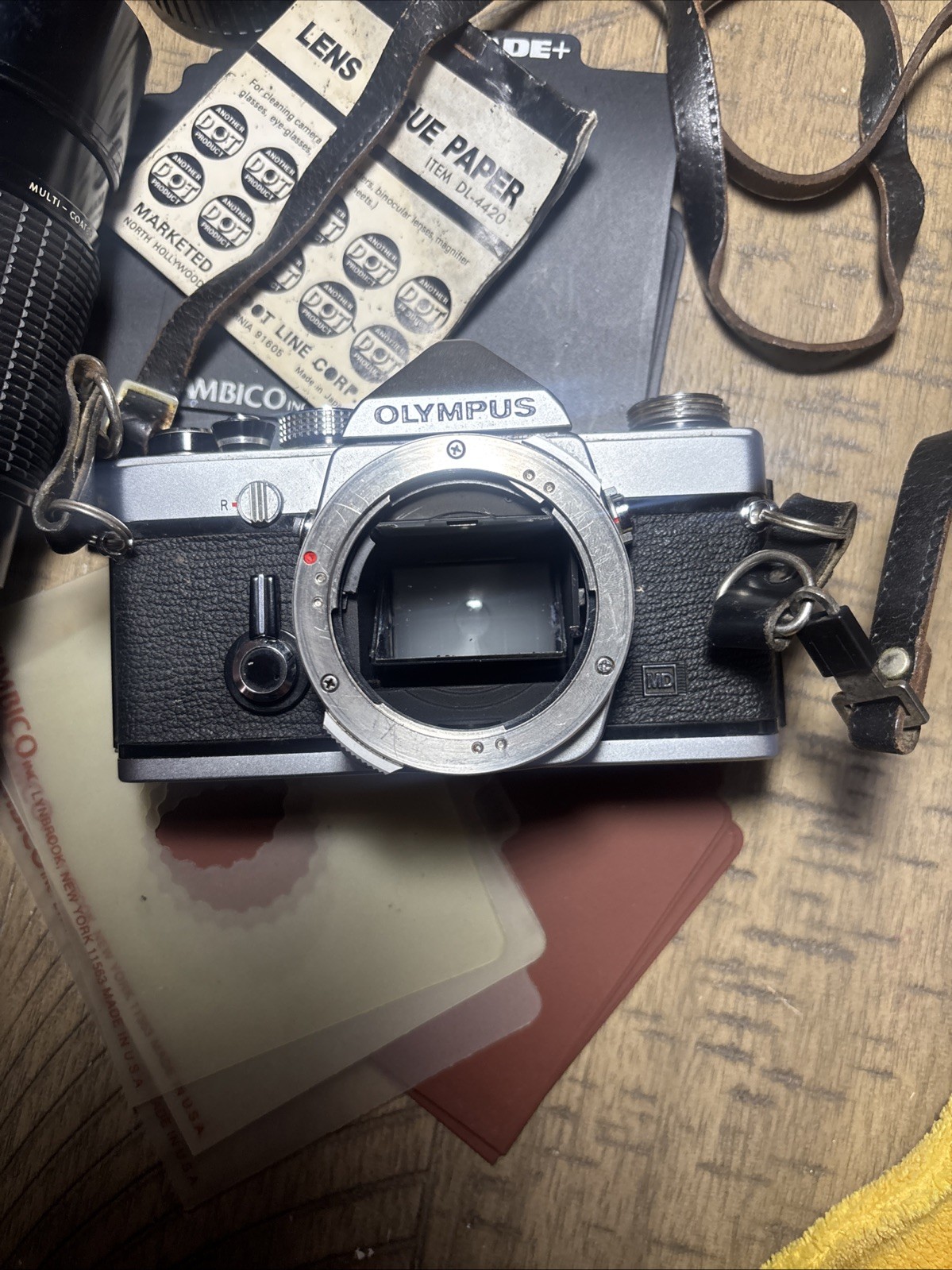 Vintage Camera Accessories Lot. Olympus 0M-1