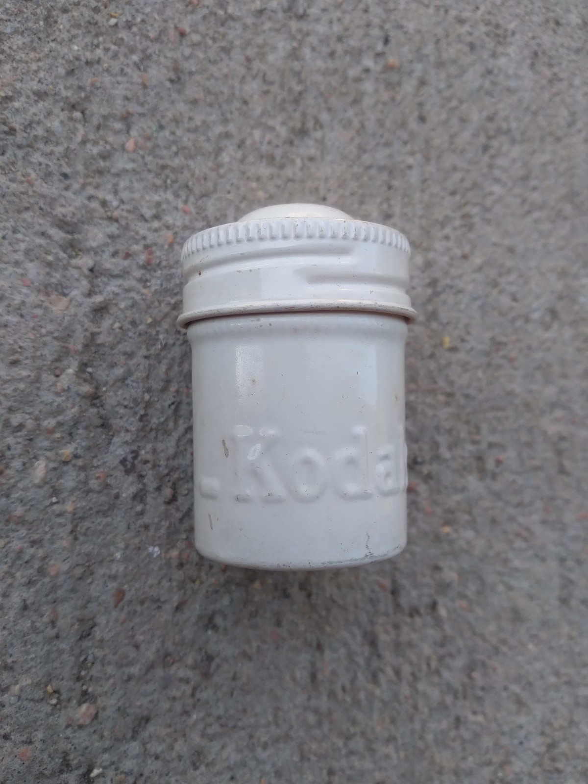 Vintage Metal Kodak 35mm Film Can Tin Holder White