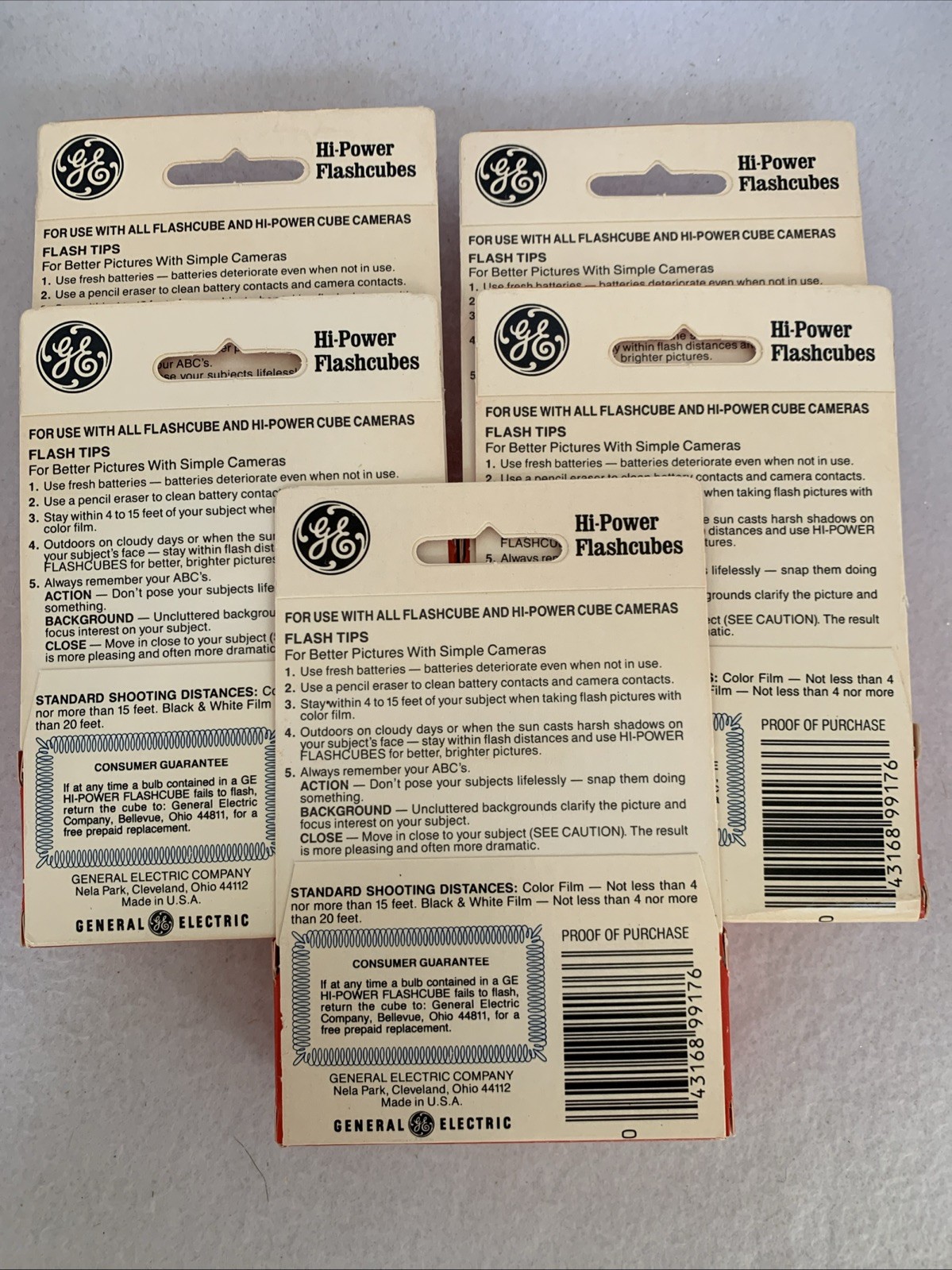 Vintage GE General Electric Twice As BrightFlashcubes 3 Pack x5+8 Hi-Power NOS