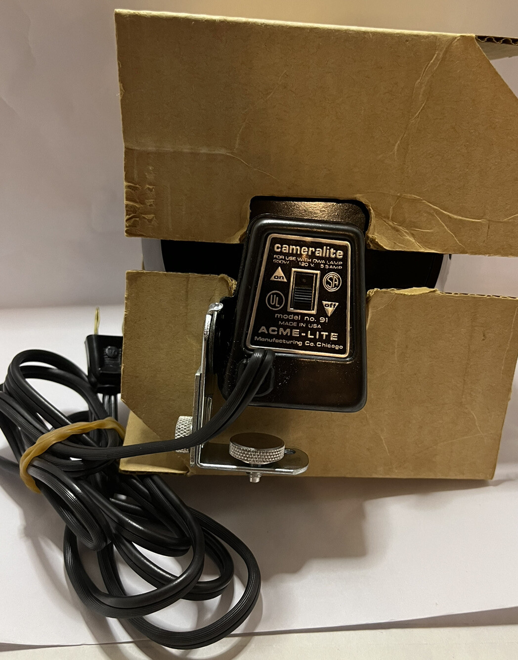Vintage Topmount Cameralite 91 Acme Lite Movie Camera Light For Super 8 Cameras