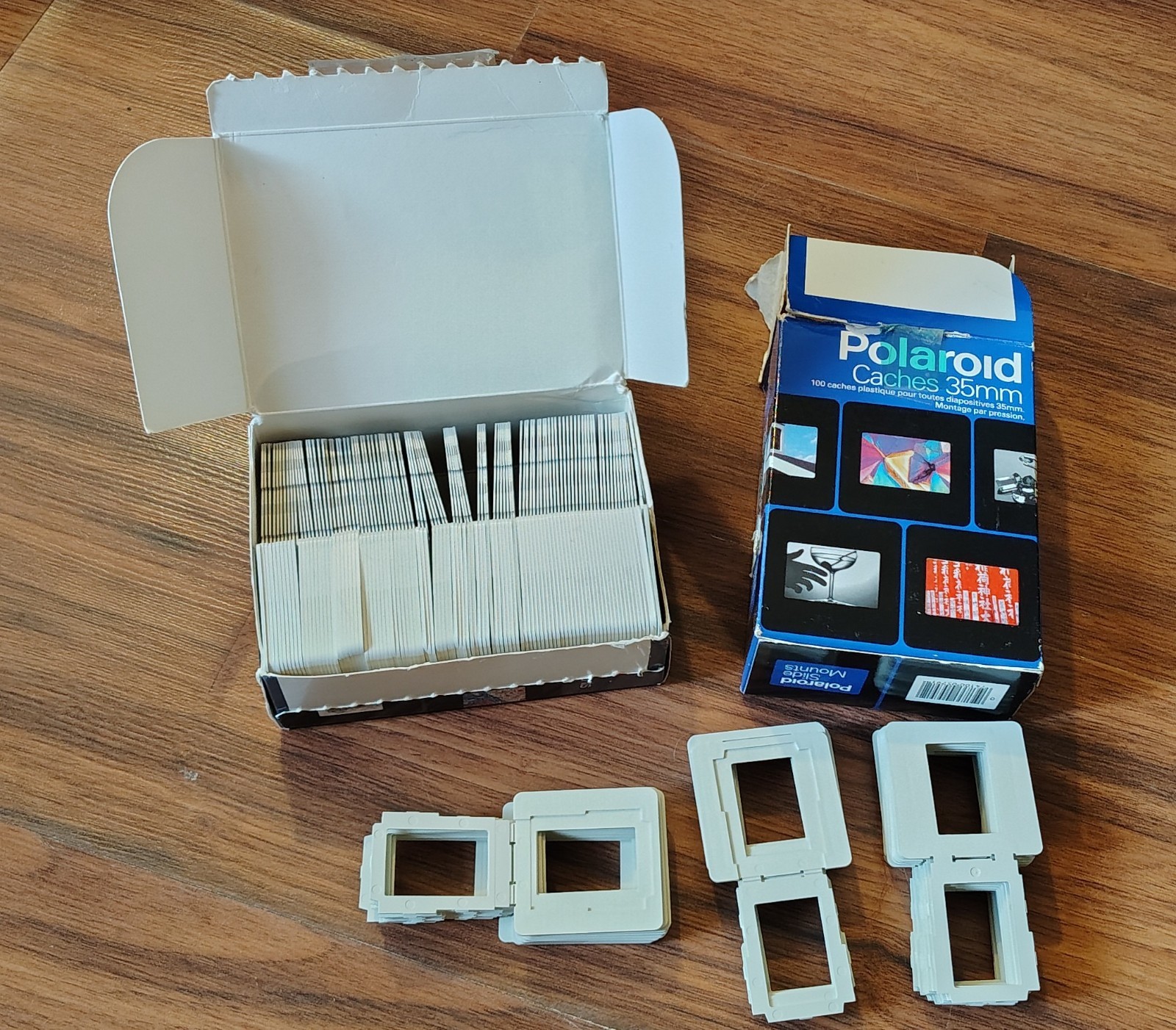 144 Vintage Polaroid 35mm Slide Mounts Plastic 2″X2″