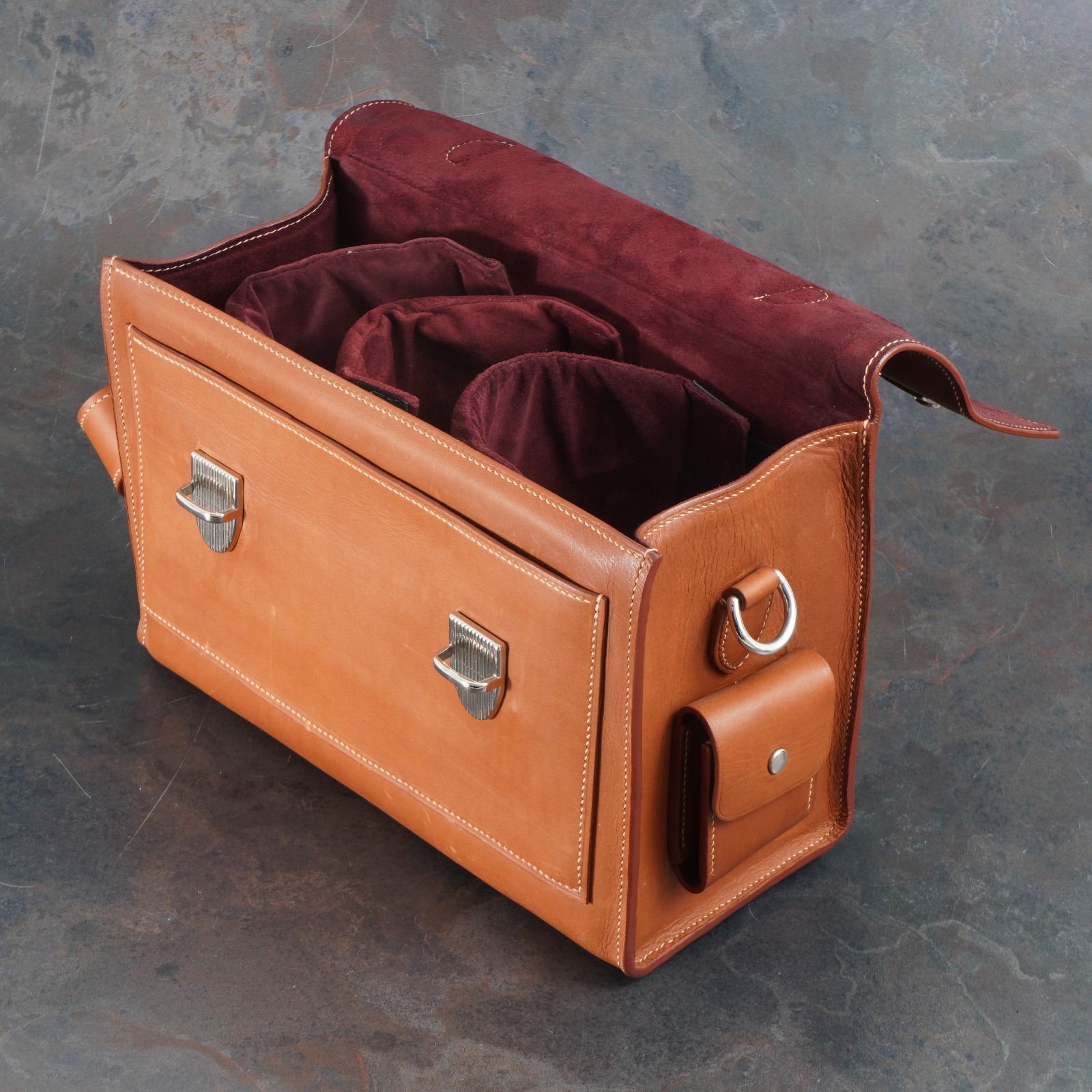 :Decrypto Custom Brown/Tan Swift Leather Camera Bag for Leica M – 1 of 1
