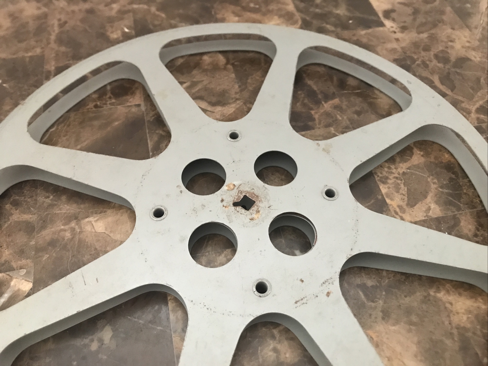 Vintage Film Reel Goldberg Bros 13.75”x 13.75” Gray Metal USA Deco Wall