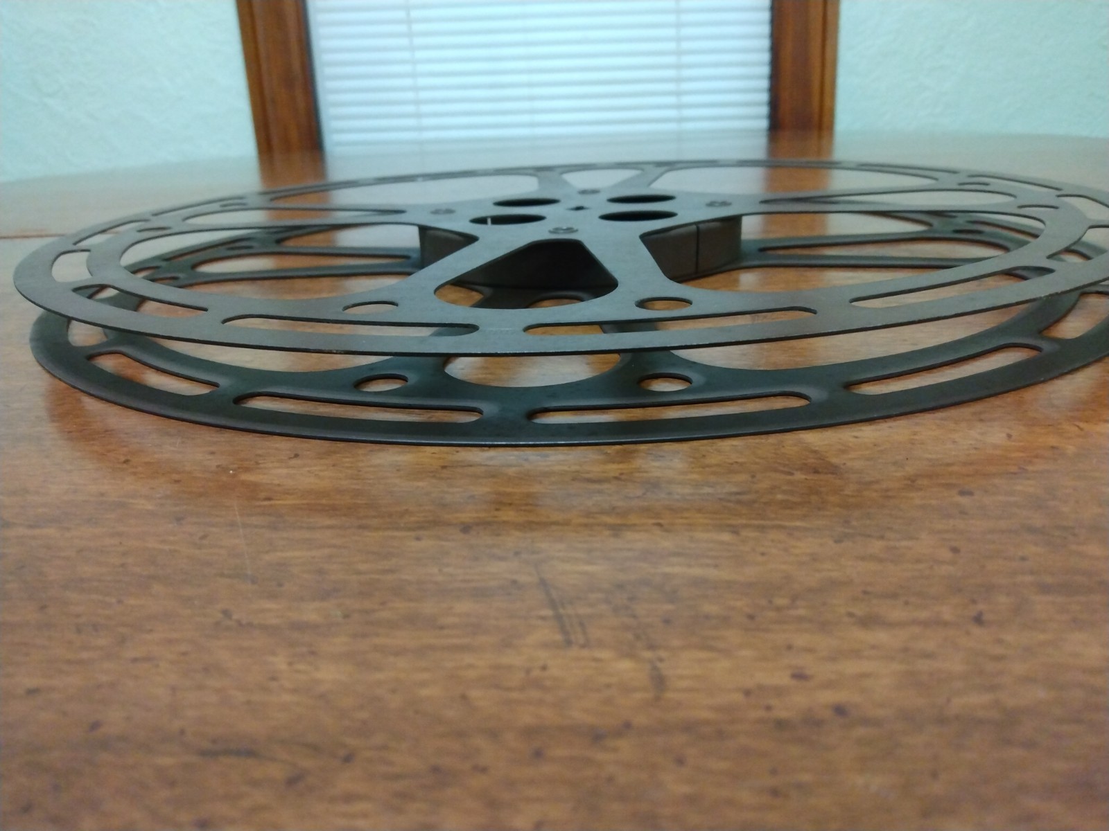 VTG Metal Film Reel Goldberg Bros Large 2000′ 600m 16mm Slotted Retro Rare