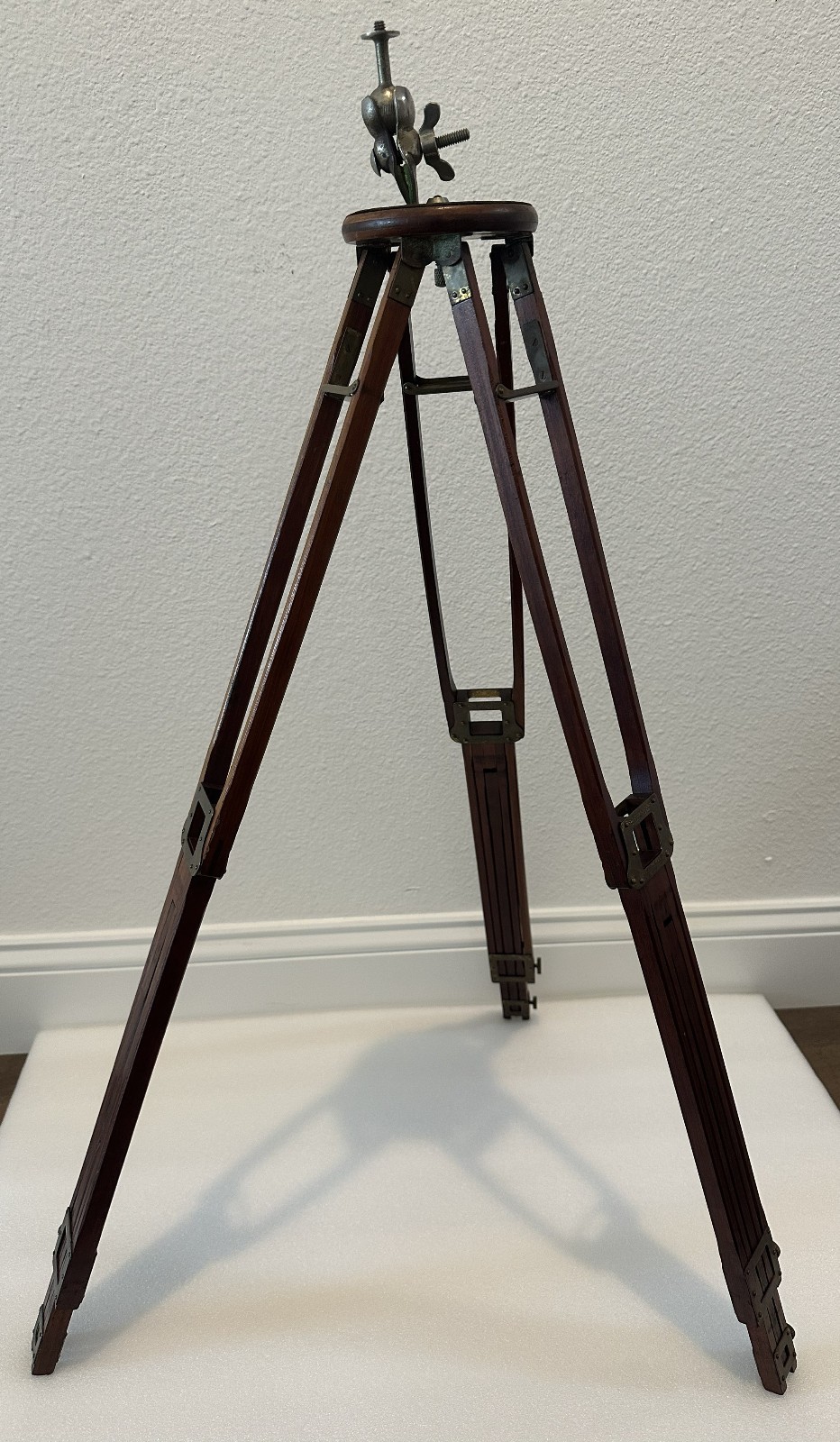 Antique Crown Tripod No. 1 Wood & Brass Folmer Graflex Corp Crown Rochester NY