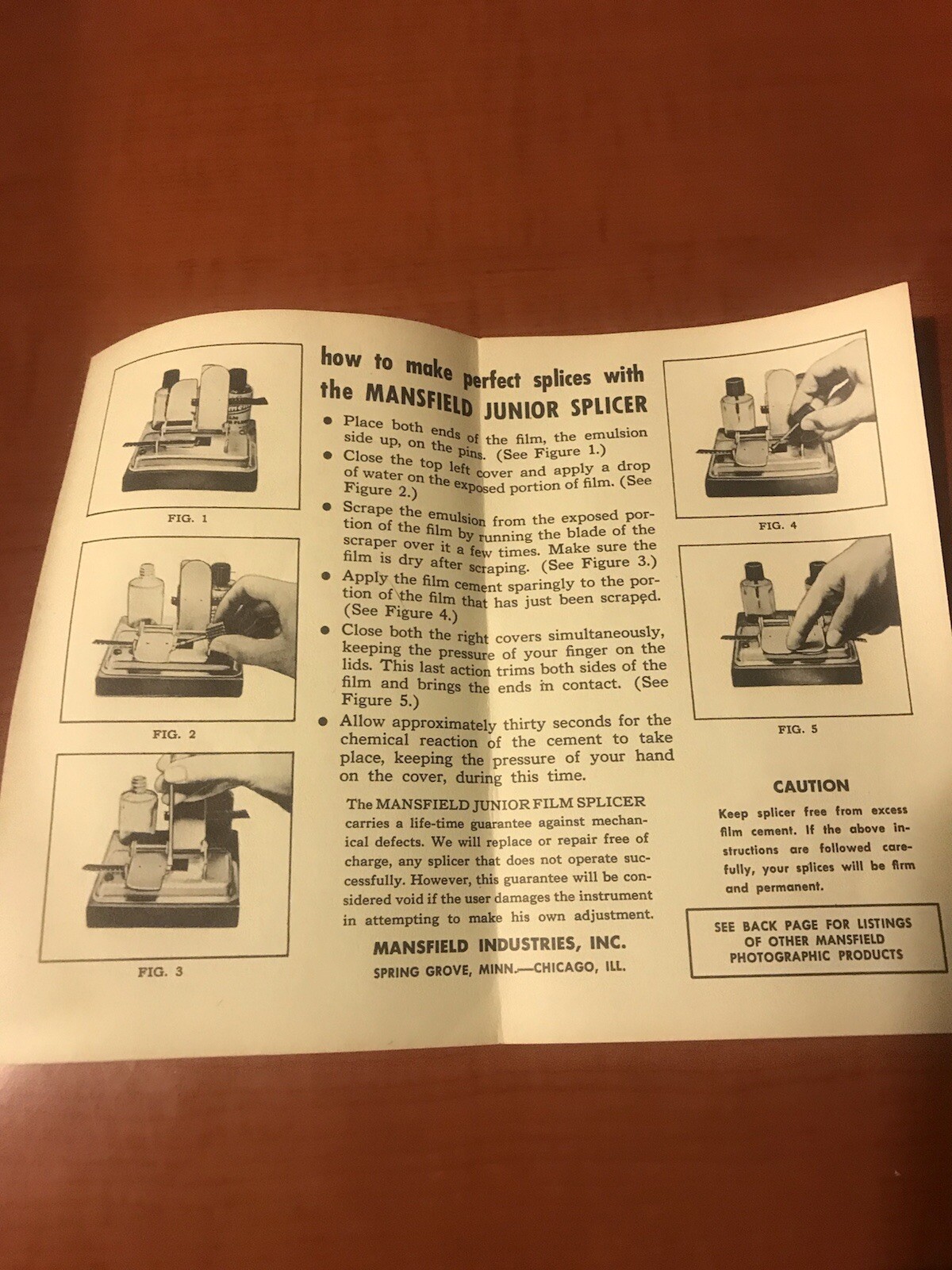 vintage collectible Mansfield Junior Film Splicer