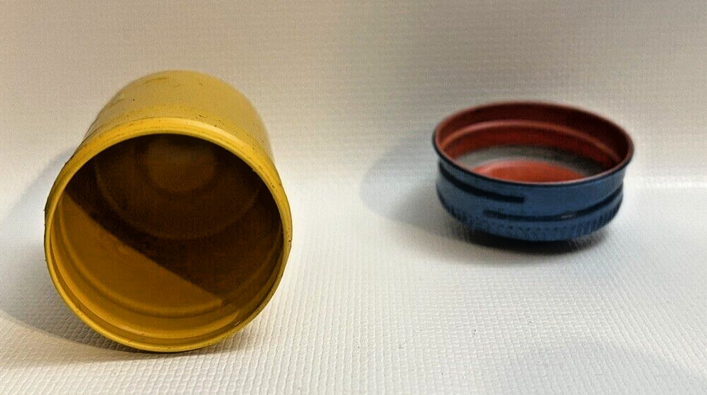 Kodak Empty Metal 35mm Film Canister (Yellow w/Blue Top) for Ektachrome Film