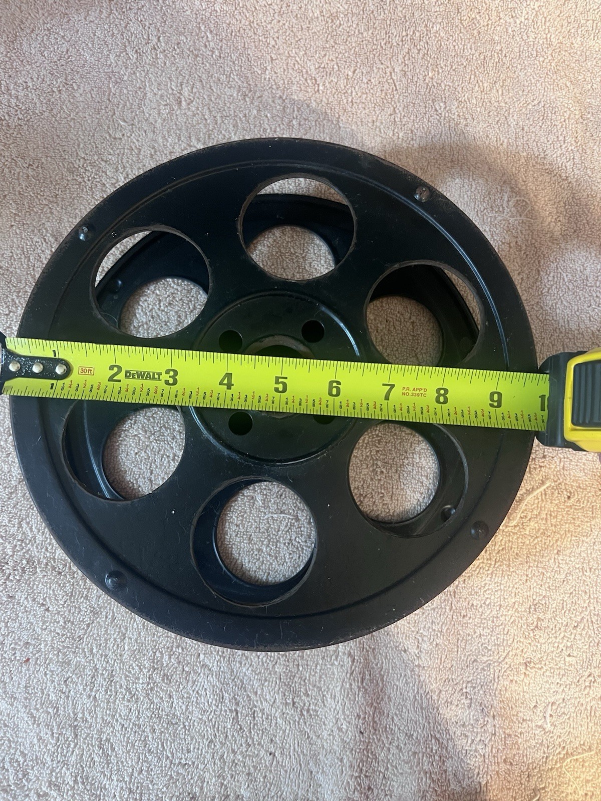 Vintage Black Empty Rewind Film Reel/Spool Reels, Approx. 9 in Diameter