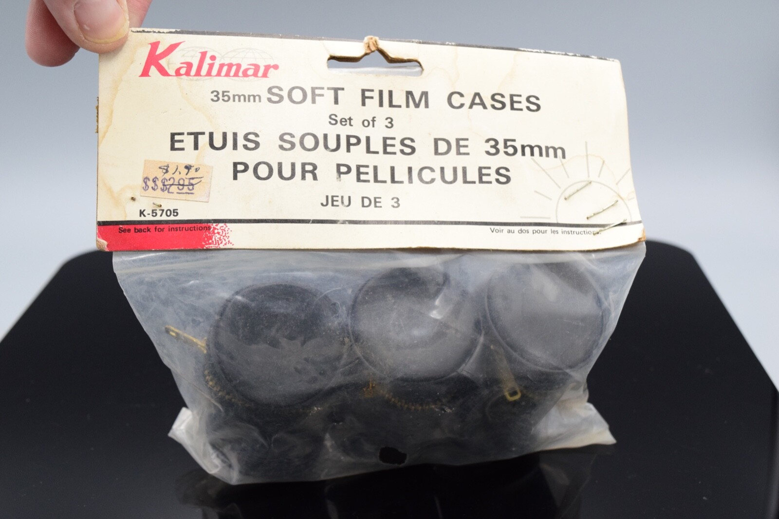 Kalimar 3 x 35mm Film Storage Pouches. Vinyl w/Zips & Belt Loops.