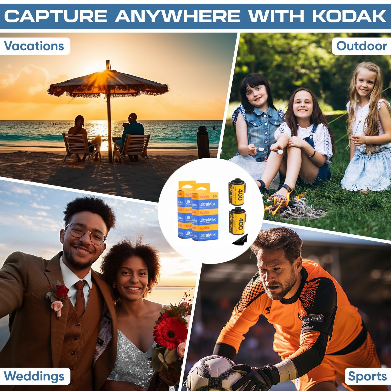 Kodak Ultramax 400 35mm Film – 6 Pack of 36 Exposure Rolls for 35mm Cameras