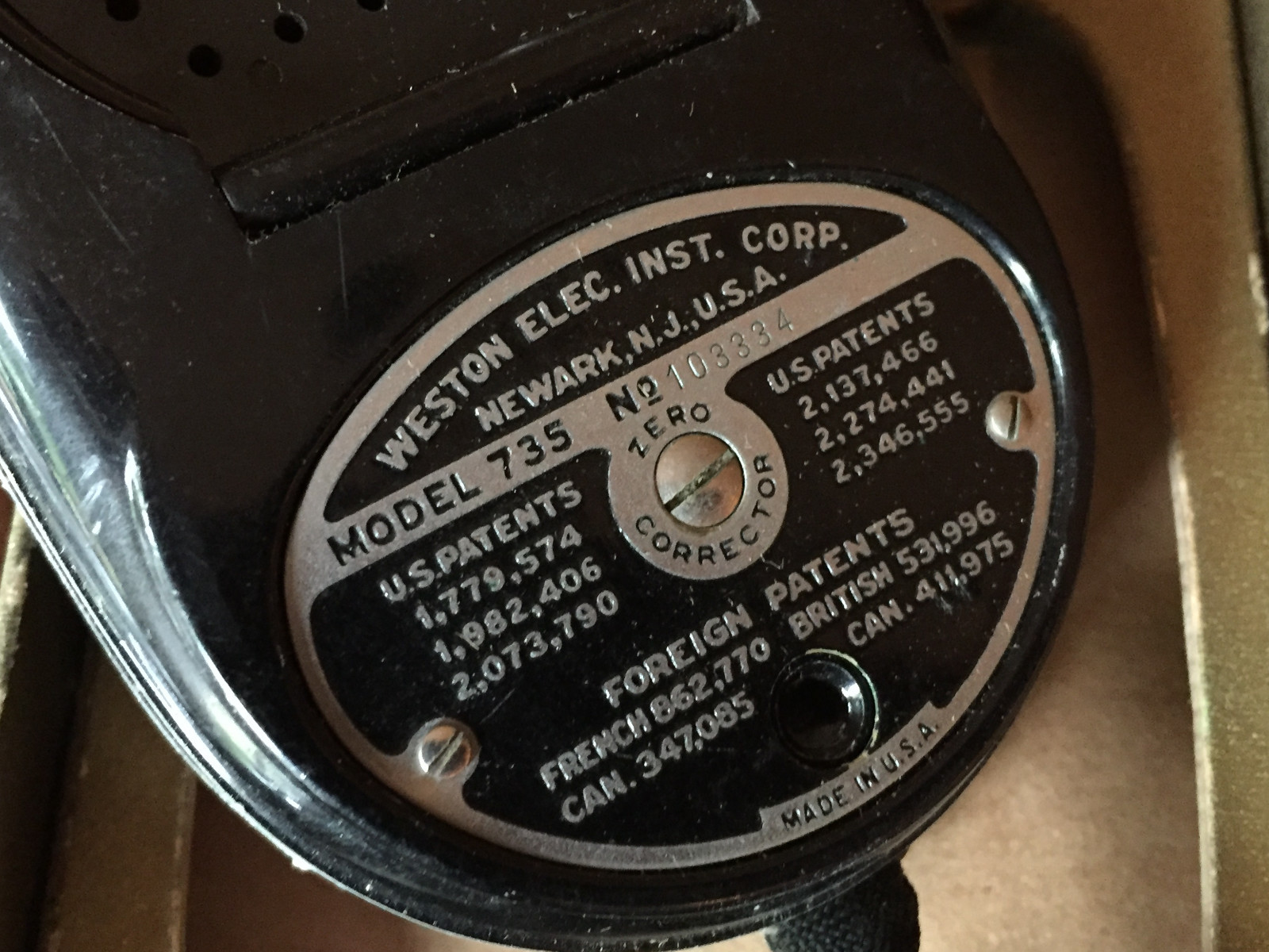 Two Vintage Weston Master II Exposure Model 735 Camera Light Meters IOB