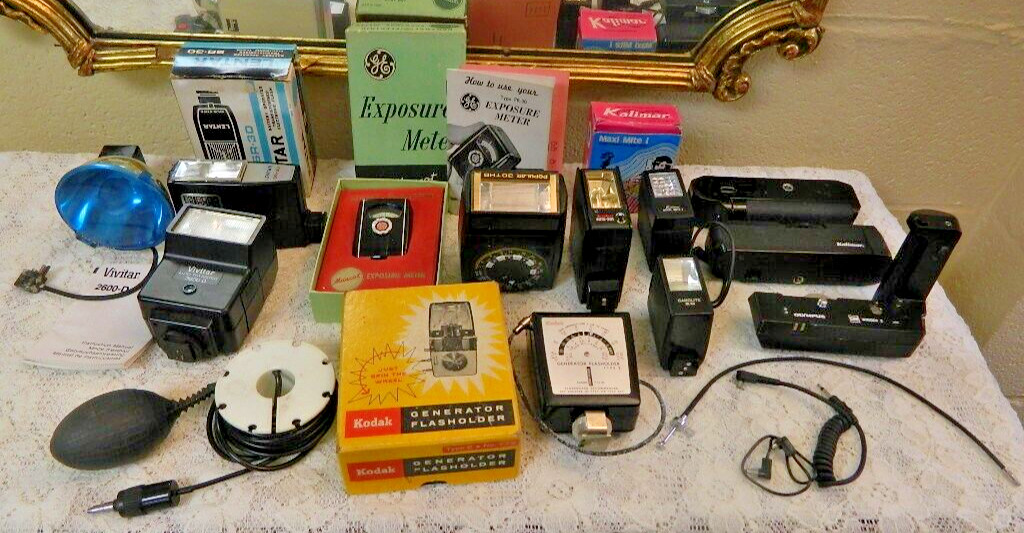 Vintage Large Job Lot Photography Vintage Flash Lens Winders Accessories & More