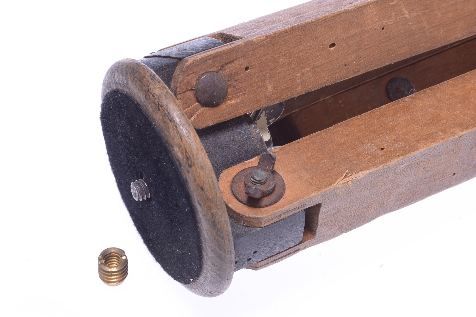 ✅ ANTIQUE WOOD TRIPOD 1.29M, 50.78″ ZEISS? KODAK? 9X12CM GLASS PLATE VIEW CAMERA