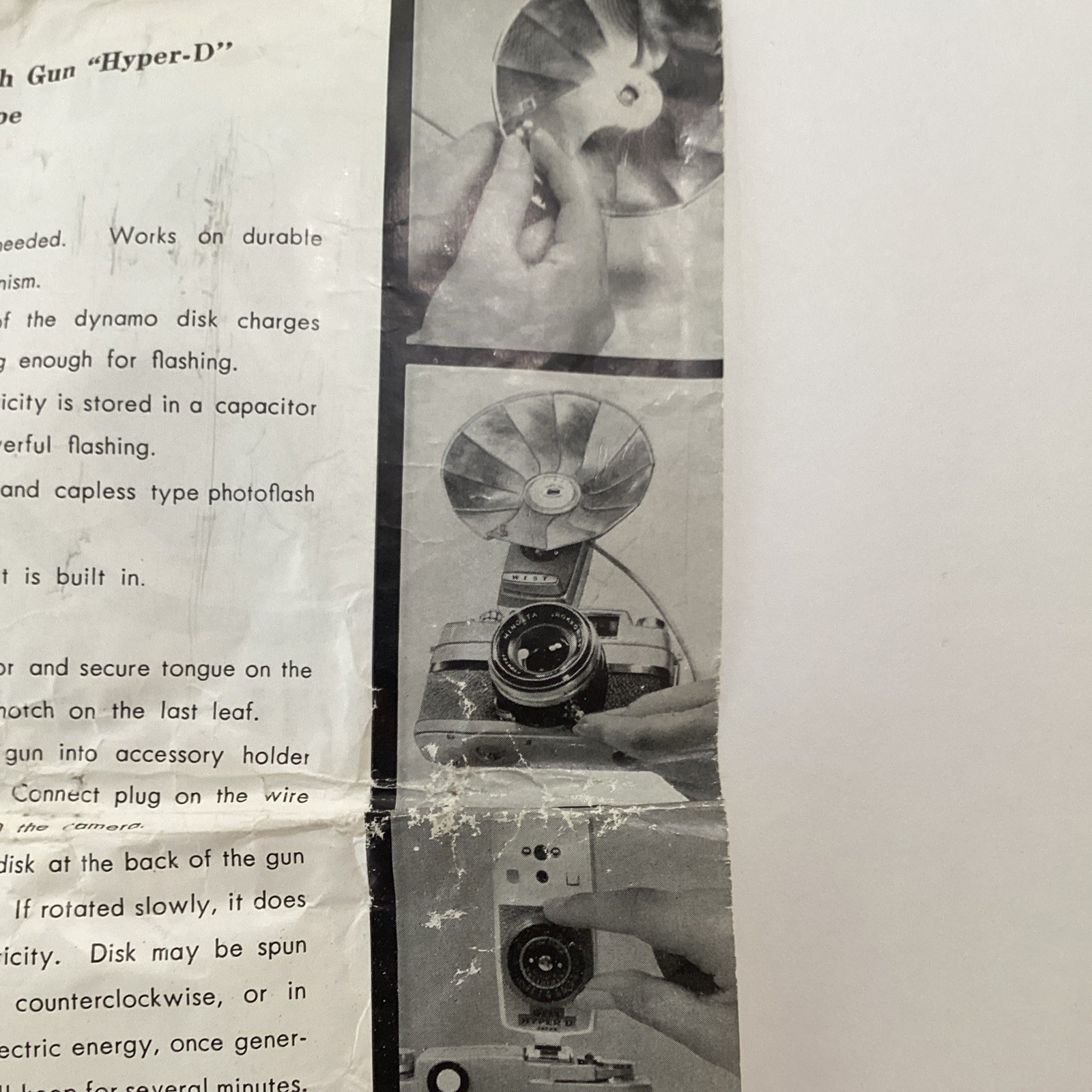 Vintage West Hyper-D Dynamo – Need Flash Gun Hot Shoe – 1950s Japan