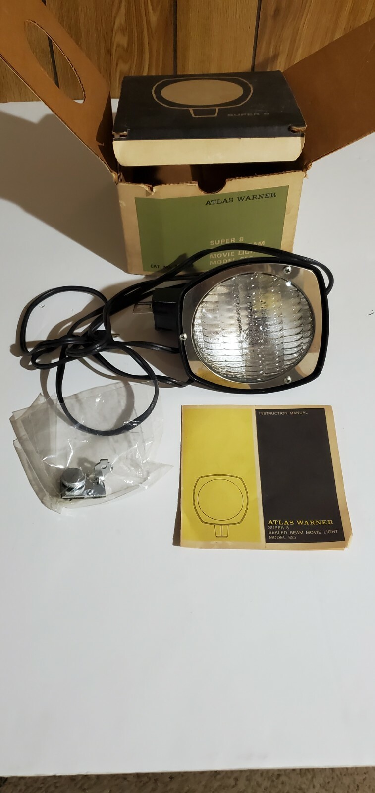 Vintage Atlas Warner Super 8 Sealed Beam Movie Light-Model# 855 In Box