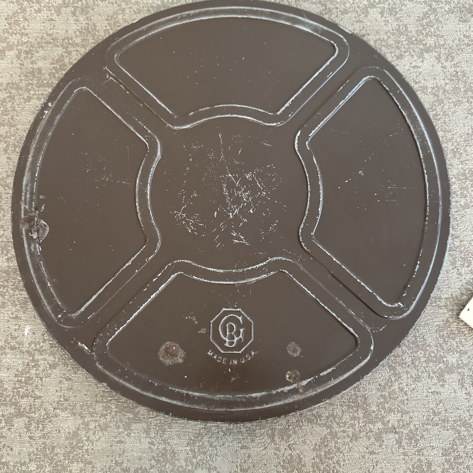 Vintage Goldberg Bros. Metal Film Reel & Canister 16mm 13 3/4” 1600 ft