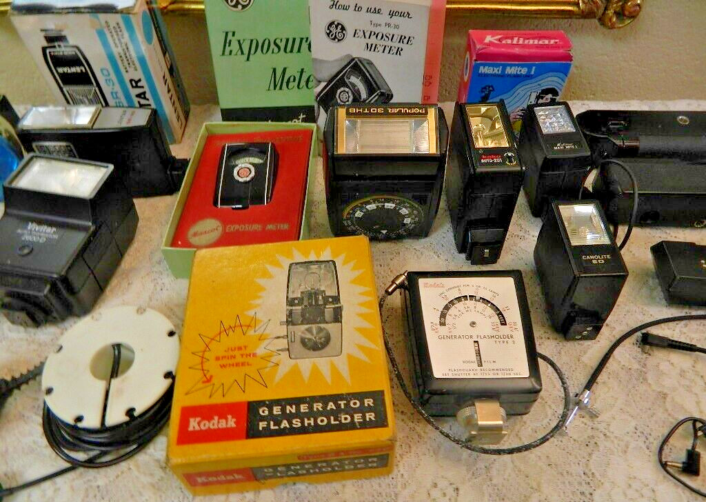 Vintage Large Job Lot Photography Vintage Flash Lens Winders Accessories & More