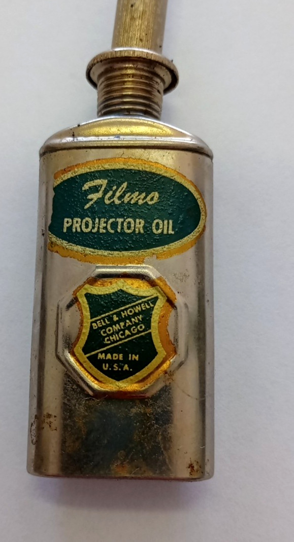 1896 FILMO OIL CAN TIN PROJECTOR NEEDLE OILER BELL & HOWELL CHICAGO IL USA EMPTY