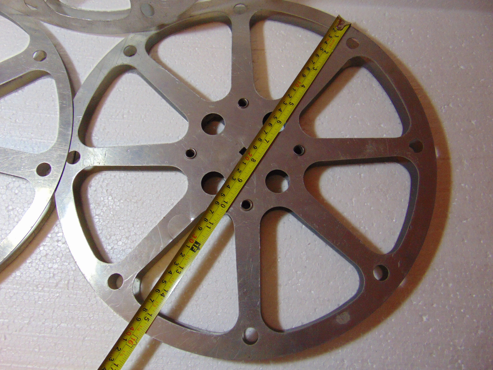 3pc BIG Empty 16mm Aluminum Metal Film Reel 16″ 2000ft Movie Take Up 2000′ 600m