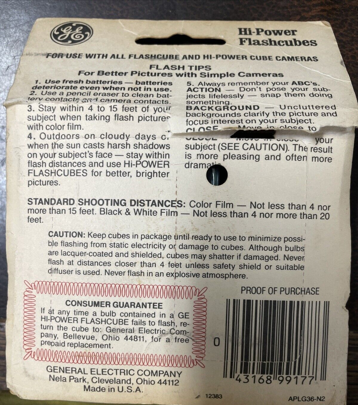 Vintage GE Hi-Power FlashCubes 6pack NEW (FC107-1Q3379