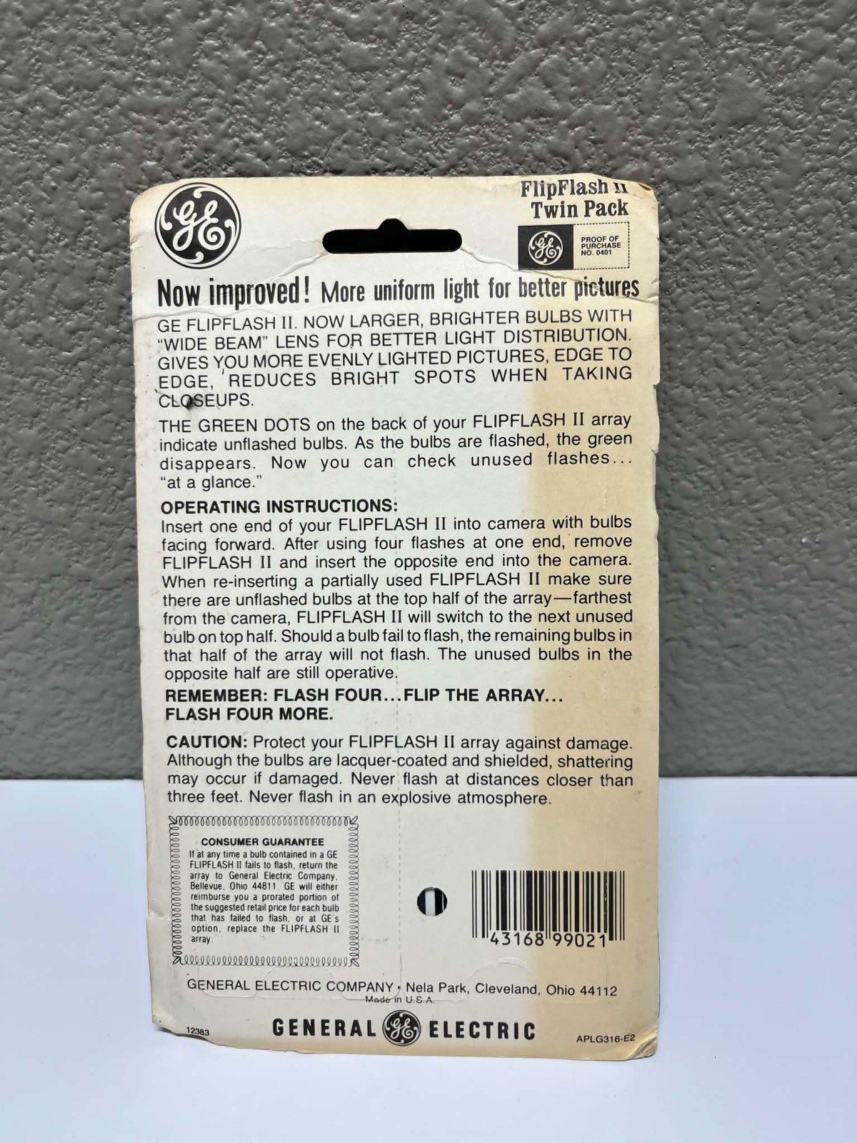 GE Flip Flash II | 2 Bars/16 Flashes, For FlipFlash Cameras NEW