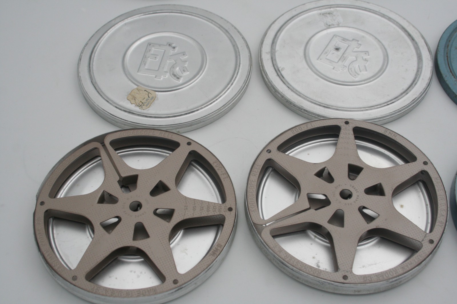Vintage Film 200 Foot Reels With Tins Kodak Sibley Metal