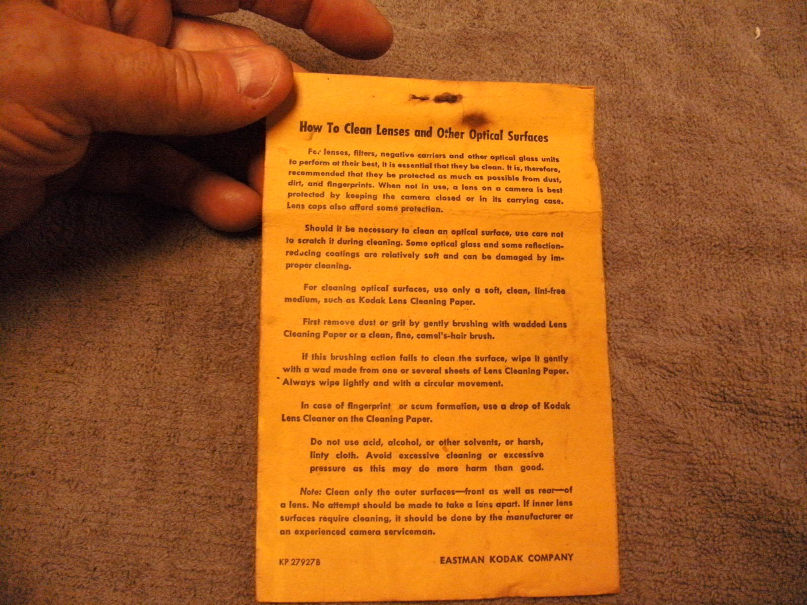 Vintage Packet of Kodak Lens Cleaning Paper, Used