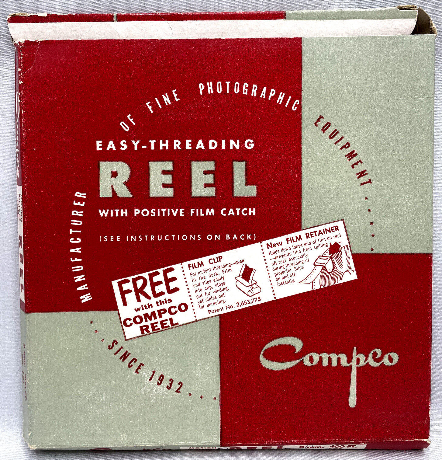 COMPCO 8mm FILM REEL ORIGINAL BOX – Empty Box Only- GOOD CONDITION!