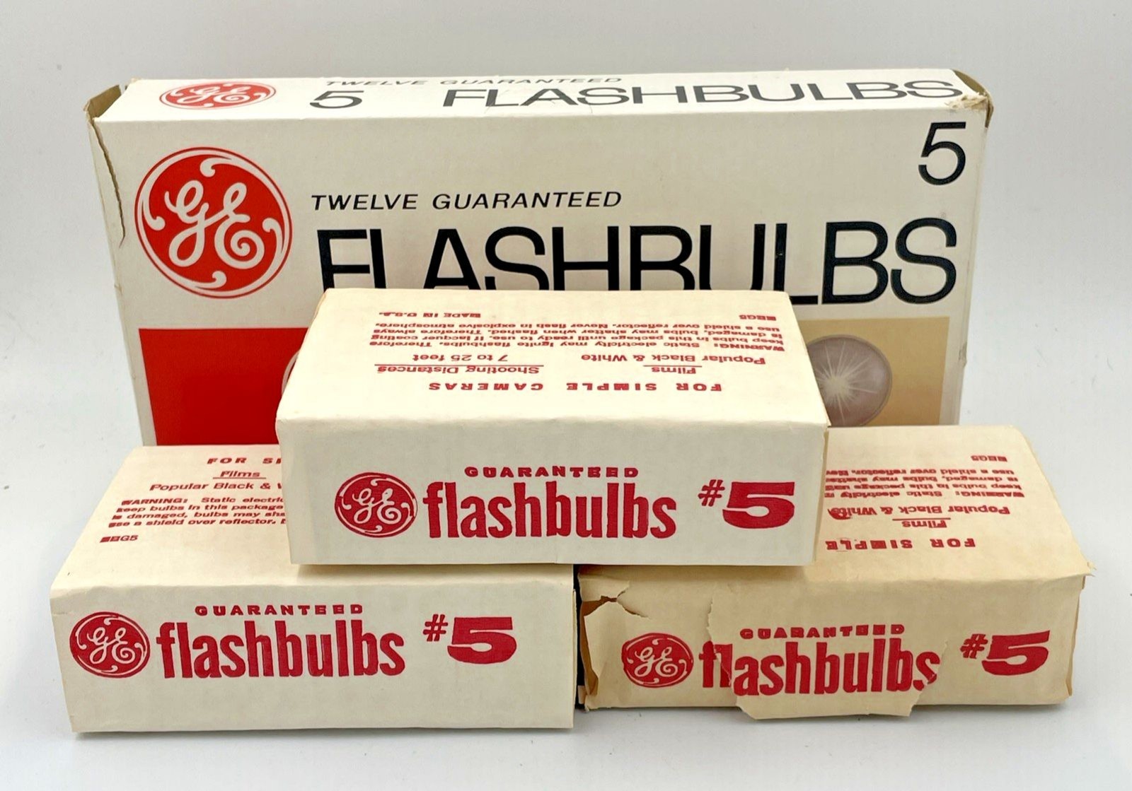 VTG New Unused GE #5 Camera Flashbulbs in Original Box 12 bulbs