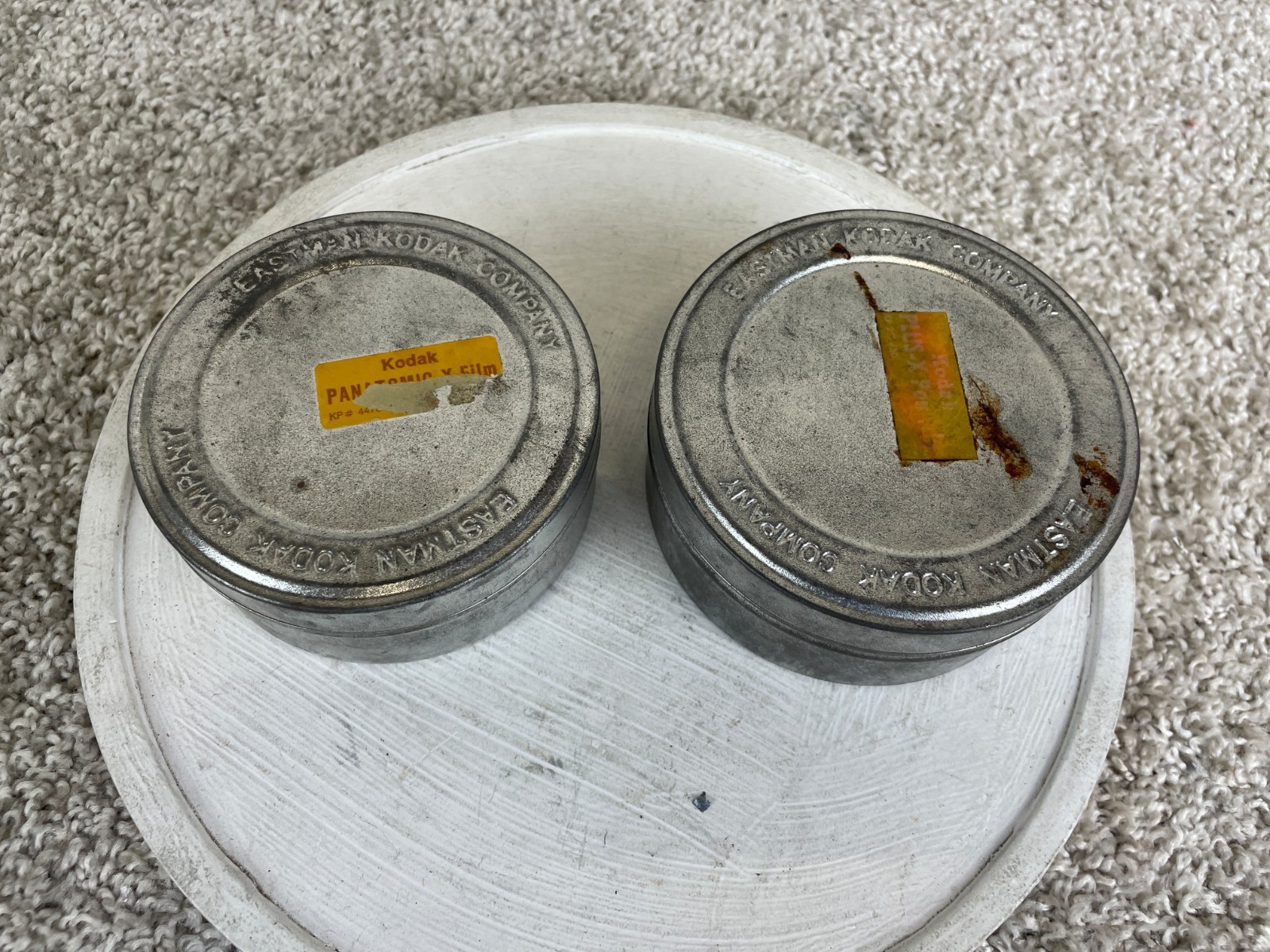 Vintage Eastman Kodak Company Metal Film Canisters Panatomic-X Film