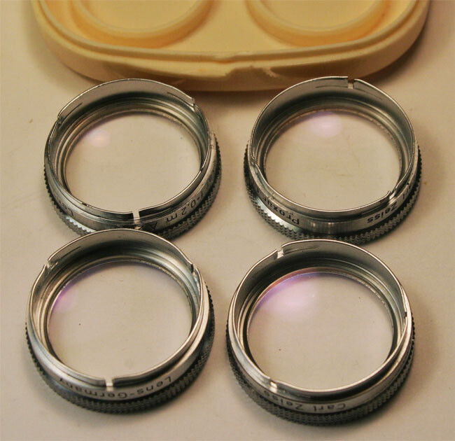 Carl Zeiss PROXAR 28.5mm Close Up Lens Set 0.2m 0.3m 0.5m & 1m Mint